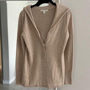Banana Republic Lambs Wool/Cashmere Tan Hooded Sweater